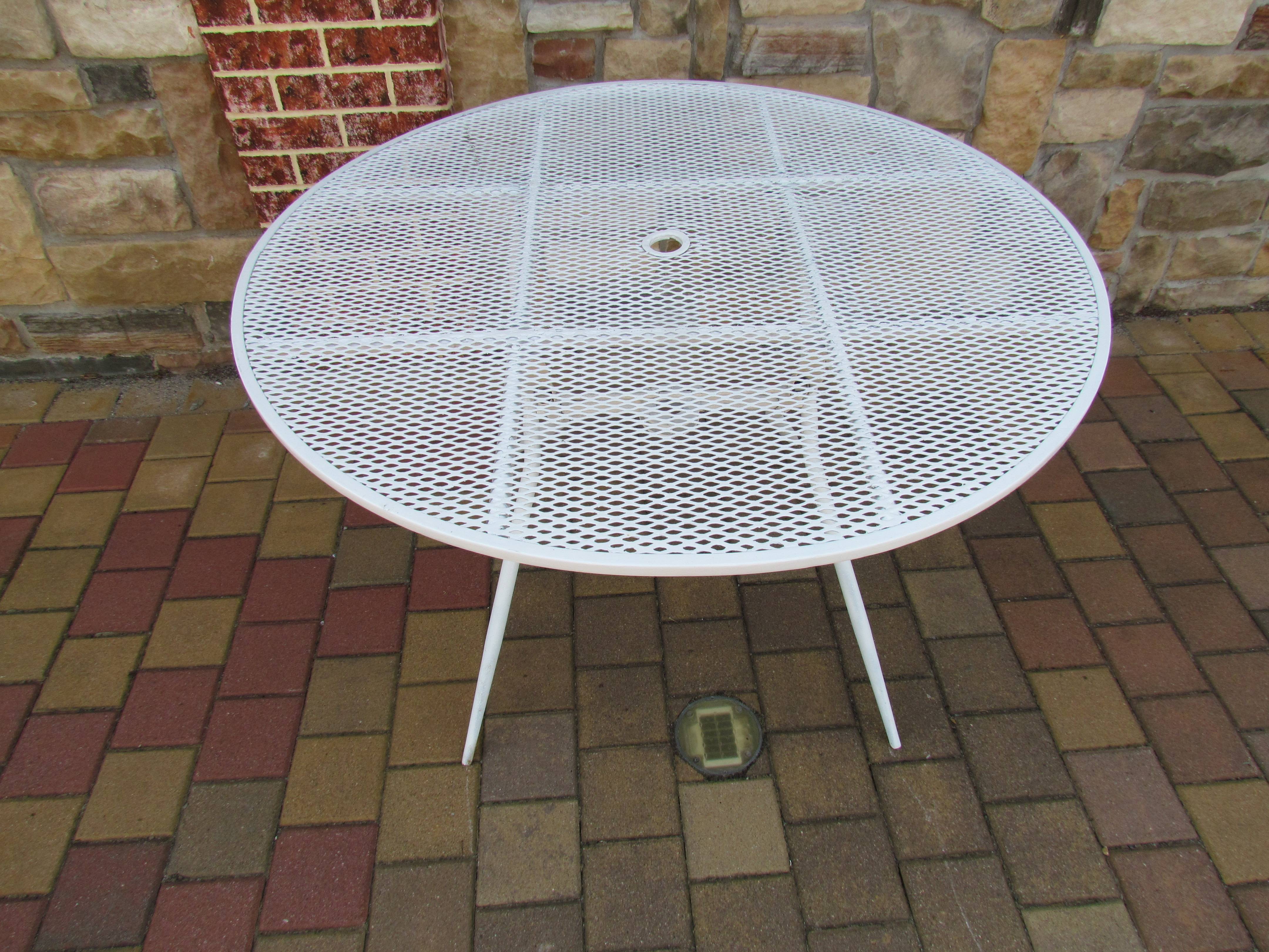 41 1/2" Rustic Metal Grate Tables with Umbrella Holes