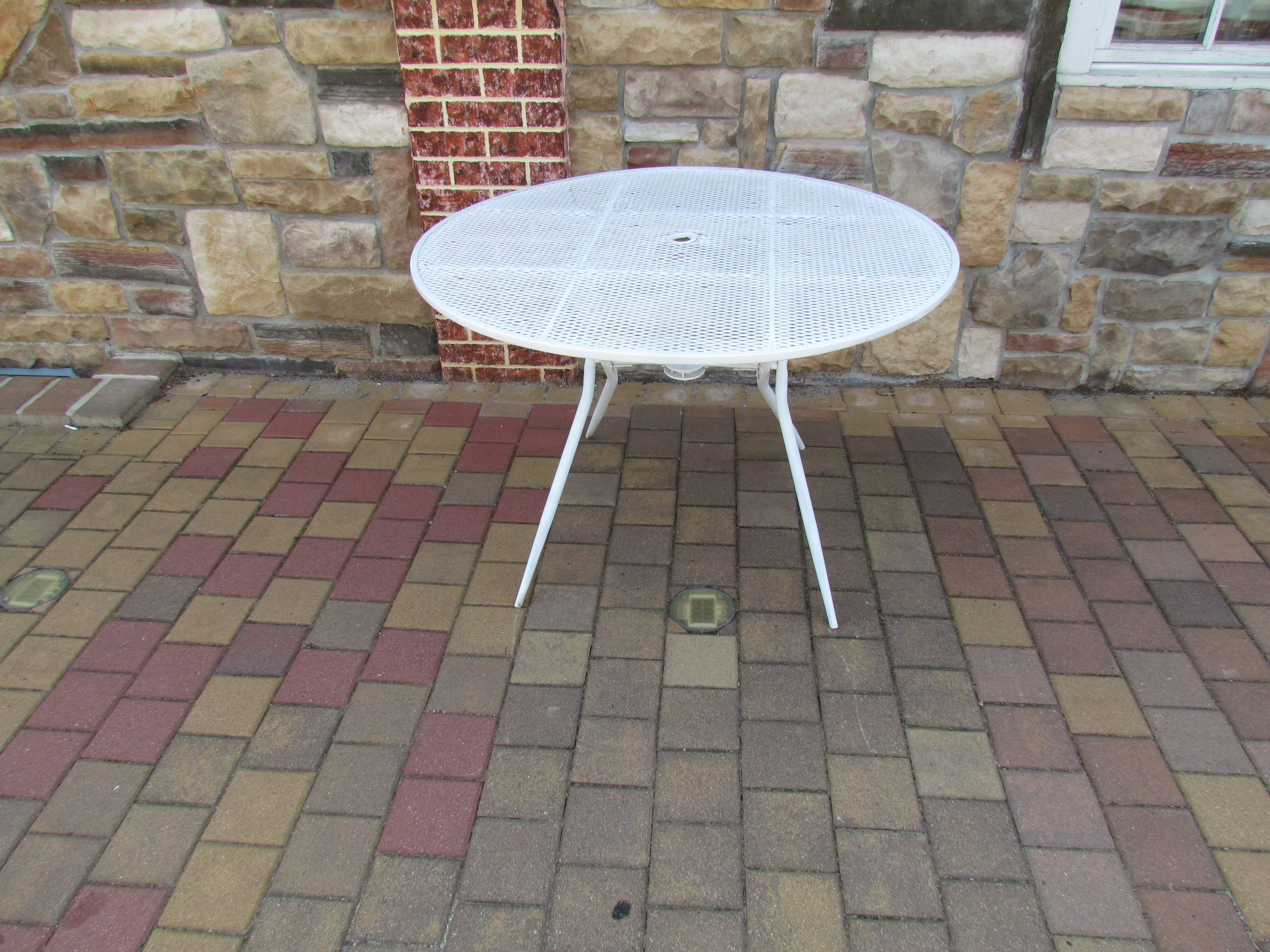 41 1/2" Rustic Metal Grate Tables with Umbrella Holes