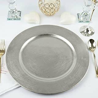 13" Acrylic Brushed Silver Charger Plate