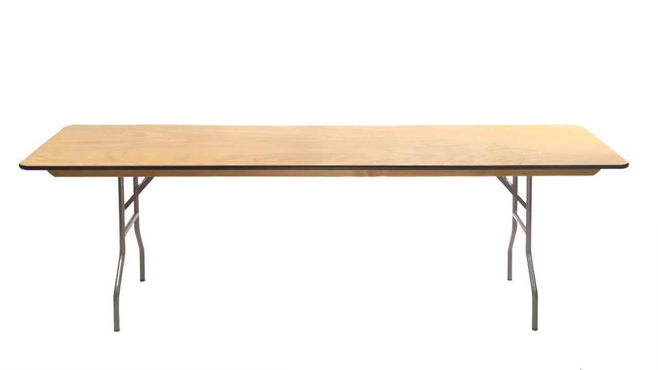 8' Wood Banquet Table