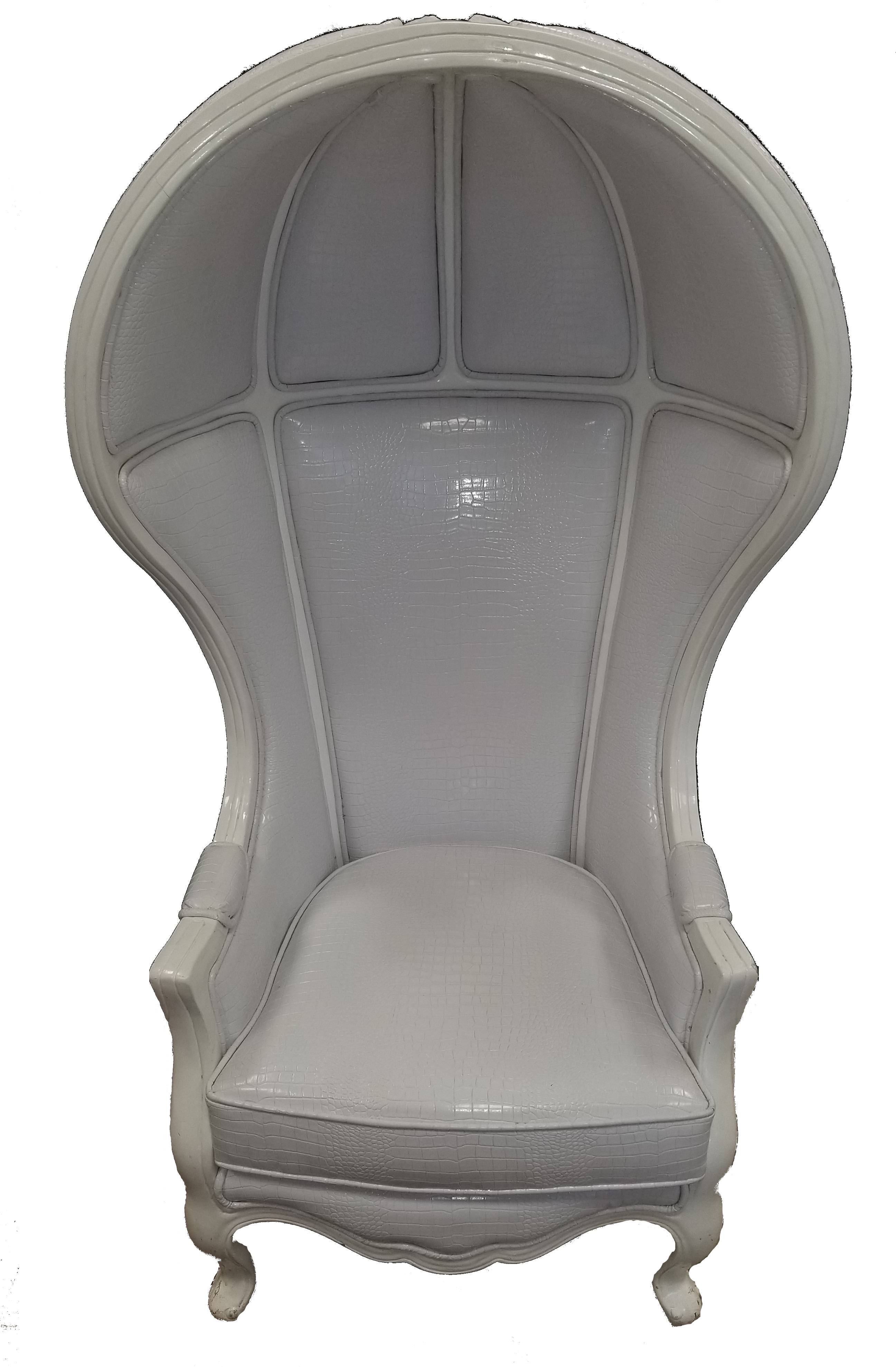 White Hooded / Confessional Throne Chair