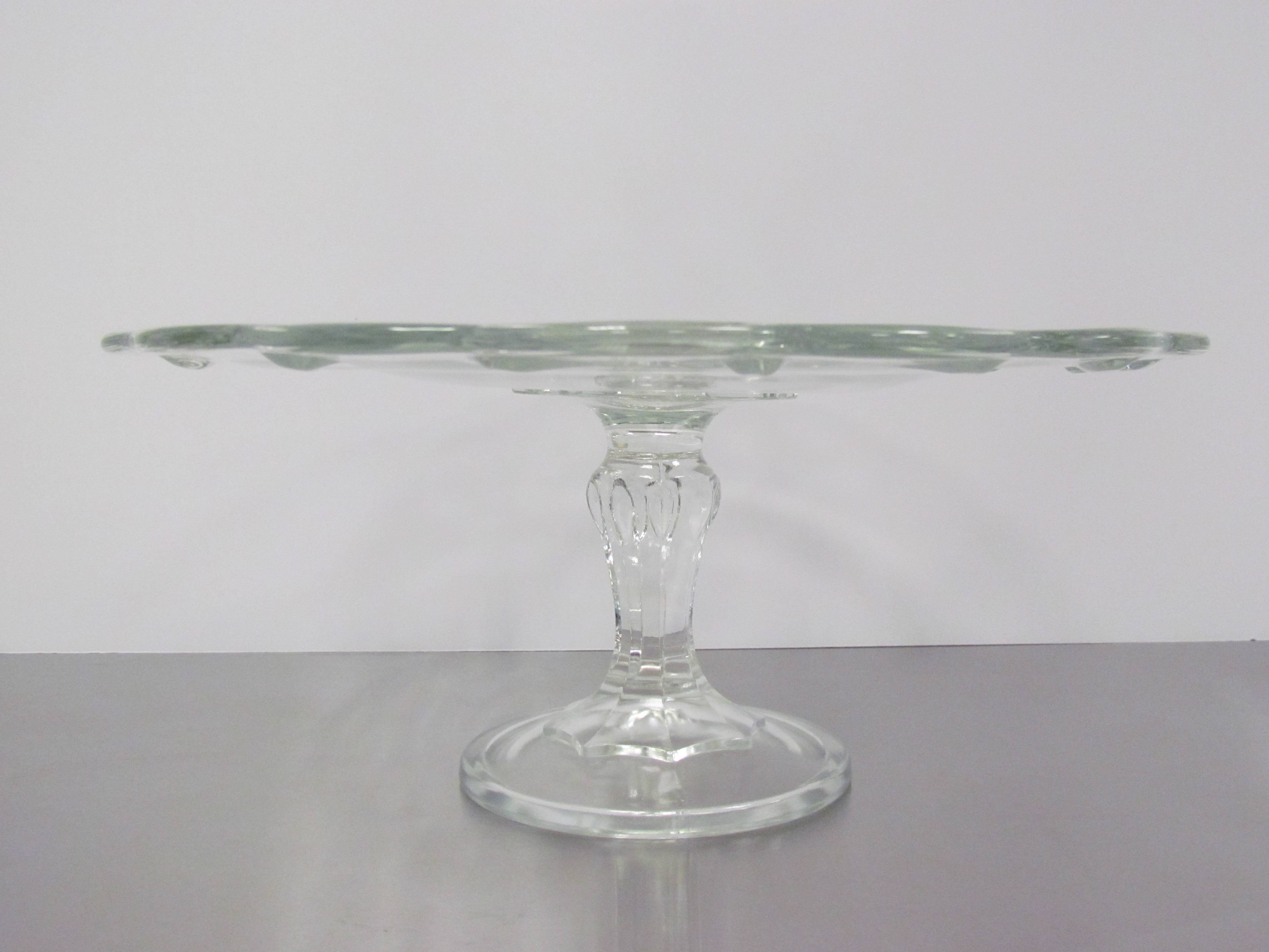 10" Dotted Glass Cake Stand