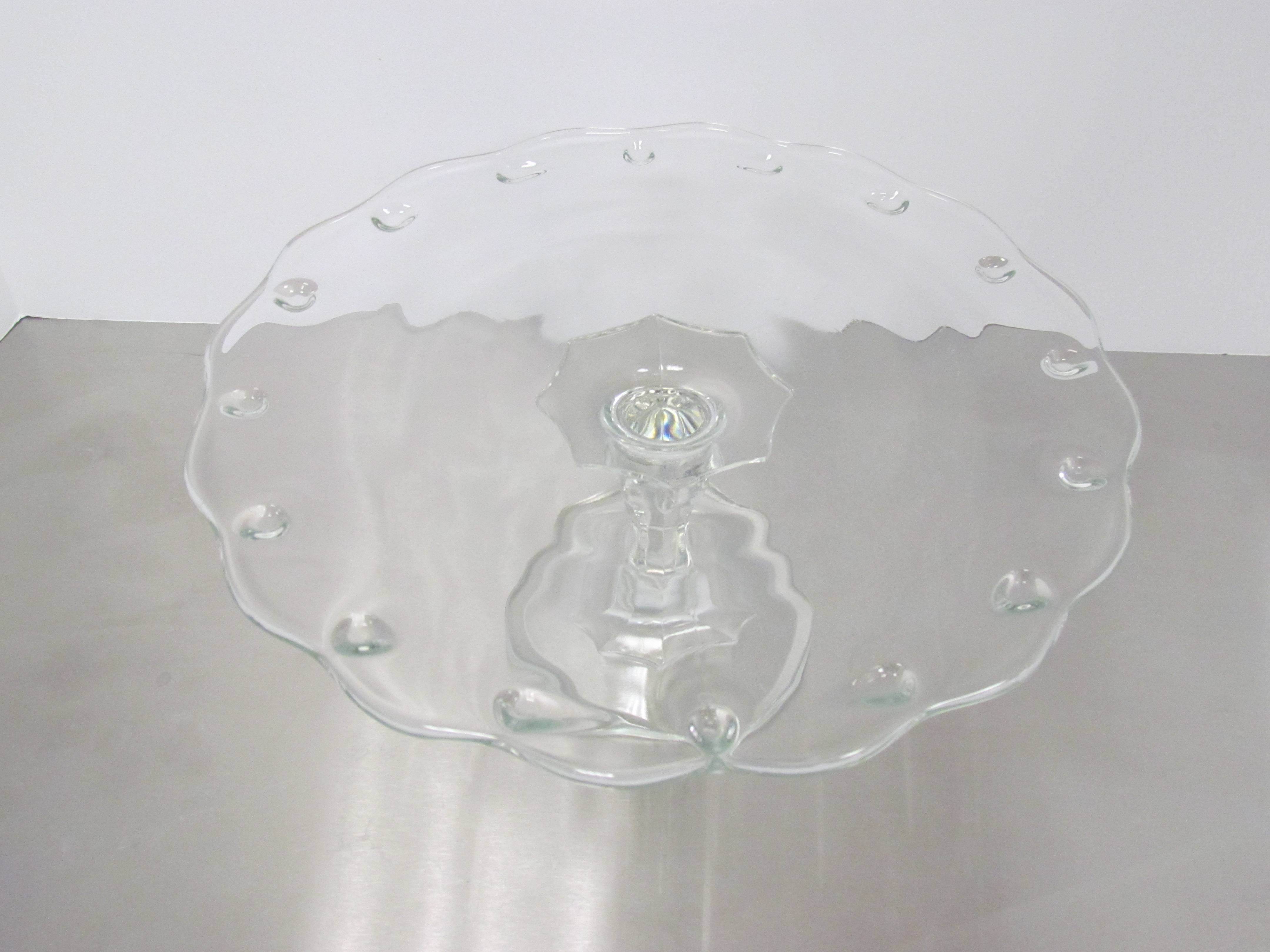 10" Dotted Glass Cake Stand