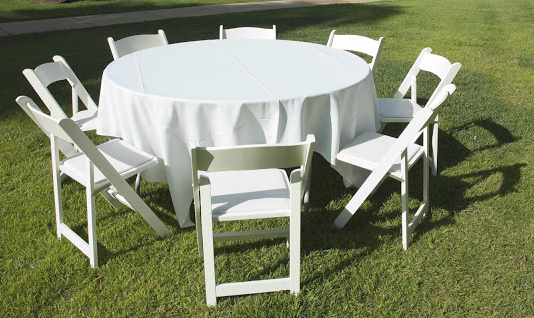 White Padded Resin Folding Chairs