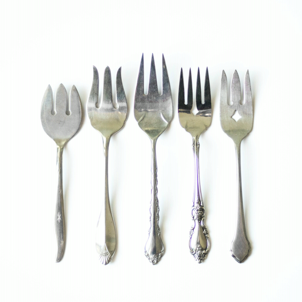 Mismatched Stainless Steel Serving Forks