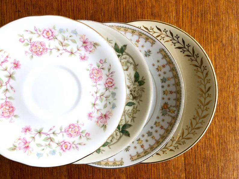 Mismatched Teacup Saucers
